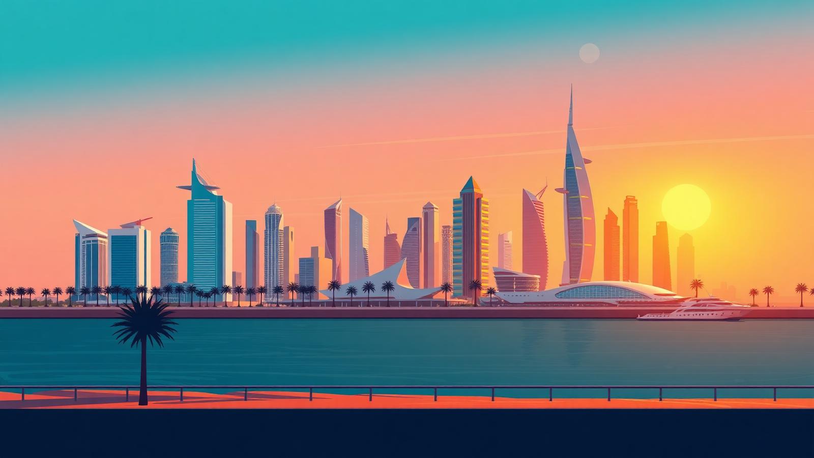 واجهة الدمام البحرية وأفق المدينة