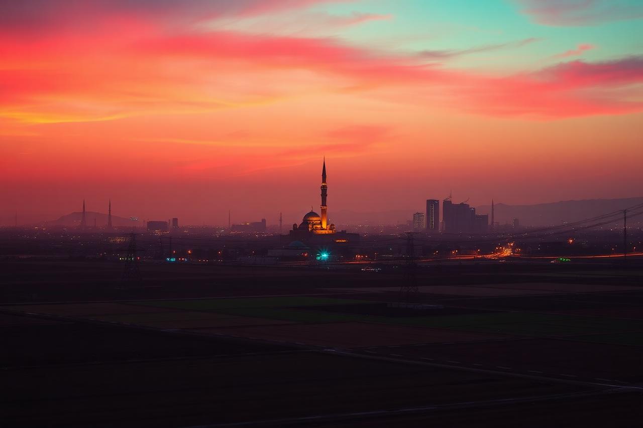 أفق مدينة الخرج عند الغروب