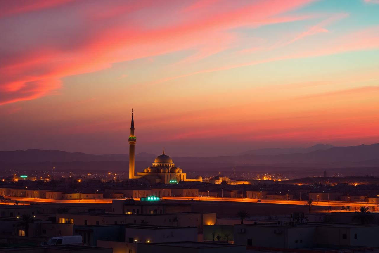 أفق مدينة المجمعة عند الغروب